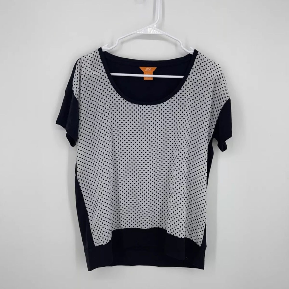 Joe Fresh Black White Polka Dot Top Size M